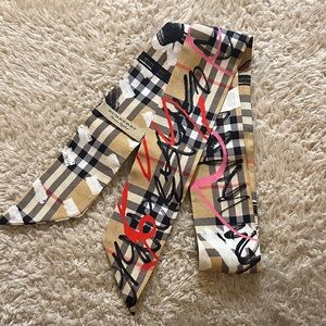 Burberry Limited Edition Plaid Graffiti Silk Scarf